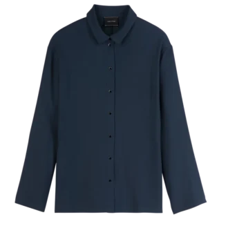 Bleu encre – Chemise en crêpe
