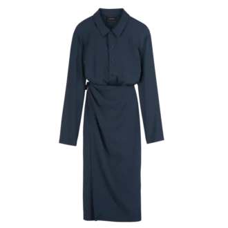 Bleu encre – Robe en crêpe
