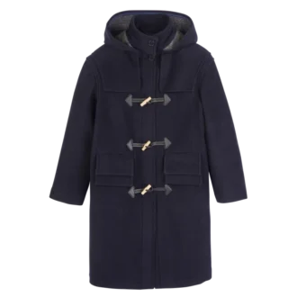 Bleu marine – Duffle-coat en laine double face
