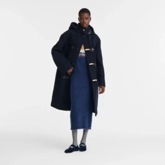 Bleu marine – Duffle-coat en laine double face