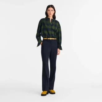 Bleu marine – Pantalon en flanelle