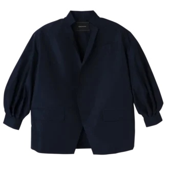 Bleu marine – Veste kimono en taffetas technique