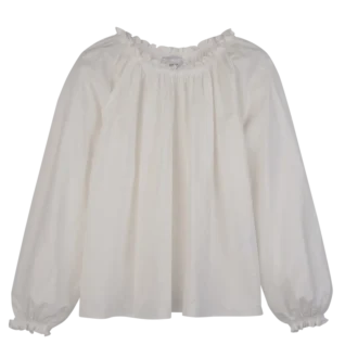 Blouse blanche en popeline brodée