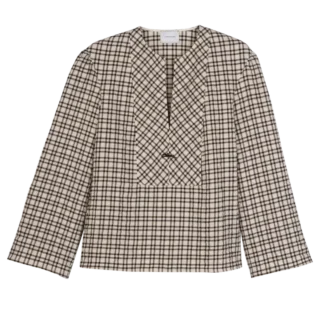 Blouse en coton jacquard écru