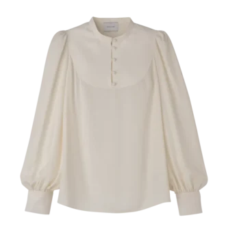 Blouse en crêpe fluide écru