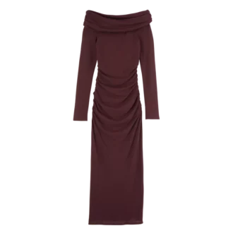 Bordeaux – Jersey crêpe Robe longue