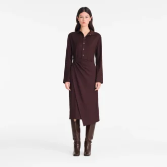 Bordeaux – Robe en crêpe