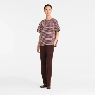 Bordeaux – T-shirt en popeline rayé
