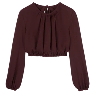 Bordeaux – Top en jersey crêpe