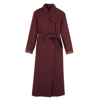 Bordeaux – Trench-coat en toile technique déperlante