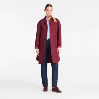 Bordeaux – Trench-coat en toile technique déperlante