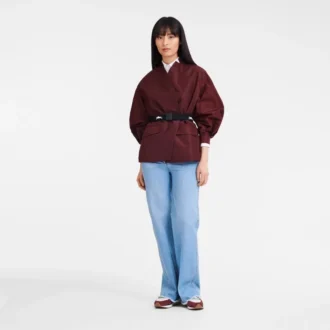 Bordeaux – Veste kimono en taffetas technique