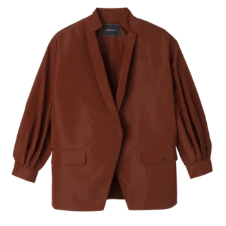 Châtaigne – Veste kimono en taffetas technique