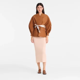 Cognac – Veste kimono en taffetas technique Cognac – Veste kimono en taffetas technique