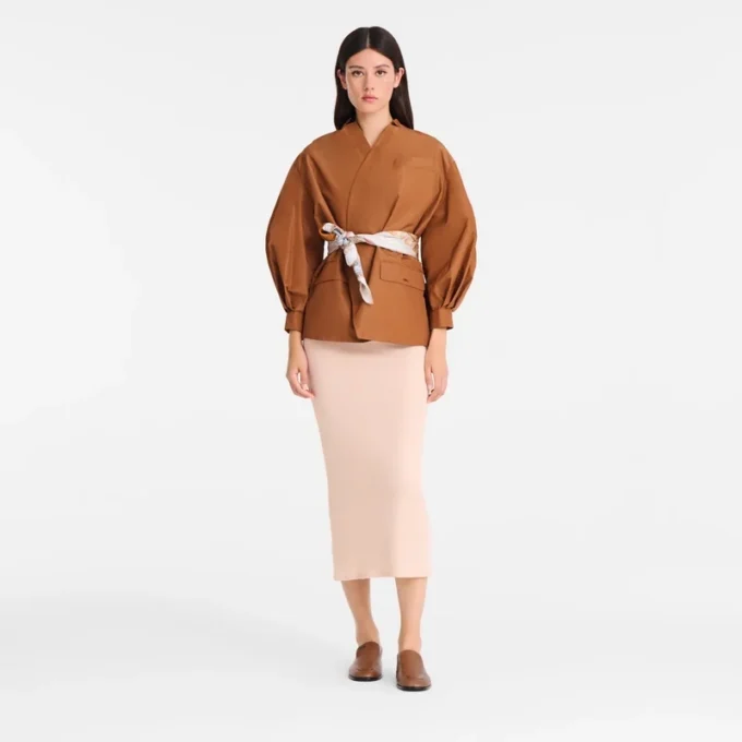 Cognac – Veste kimono en taffetas technique Cognac – Veste kimono en taffetas technique