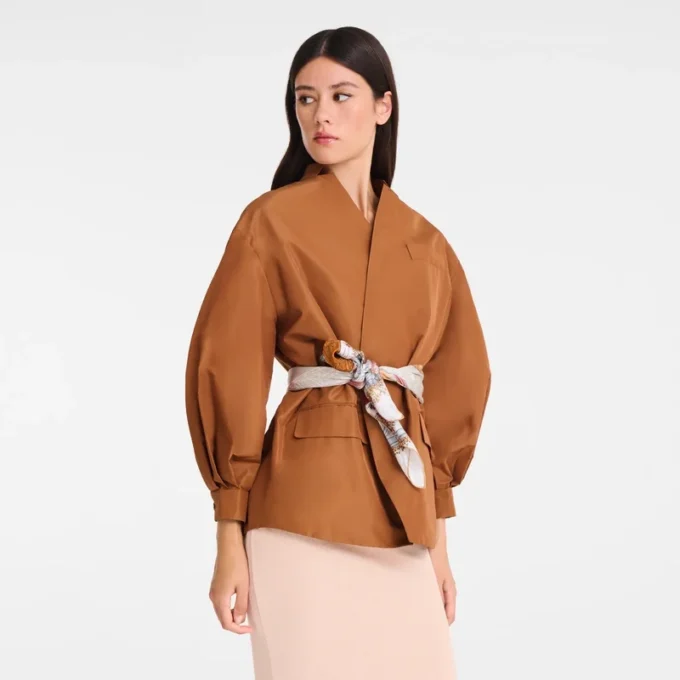 Cognac – Veste kimono en taffetas technique Cognac – Veste kimono en taffetas technique