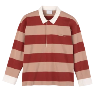 Crème/Corail – Polo en jersey rayé Crème/Corail – Polo en jersey rayé