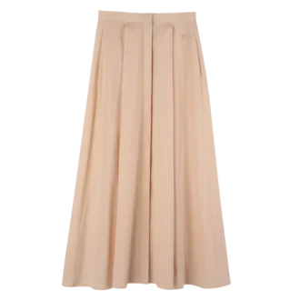 Crème – Jupe midi en popeline
