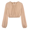 Crème – Top en jersey crêpe
