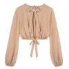 Crème – Top en jersey crêpe