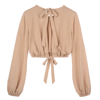 Crème – Top en jersey crêpe