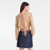Crème – Top en jersey crêpe