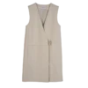 Écru – Cuir Veste sans manches