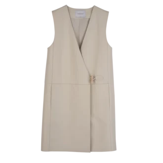 Écru – Cuir Veste sans manches