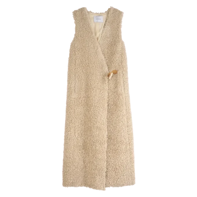 Écru – Fausse fourrure Cardigan long