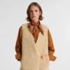Écru – Fausse fourrure Cardigan long