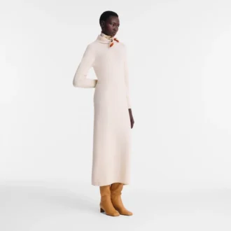 Écru – Robe longue en maille