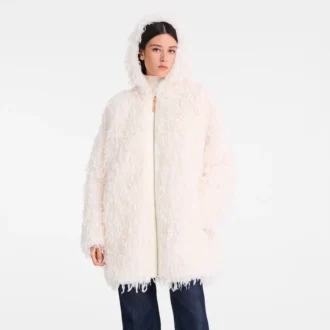 Ivoire – Manteau en fausse fourrure