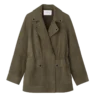 Kaki – Veste safari en cuir Kaki – Veste safari en cuir