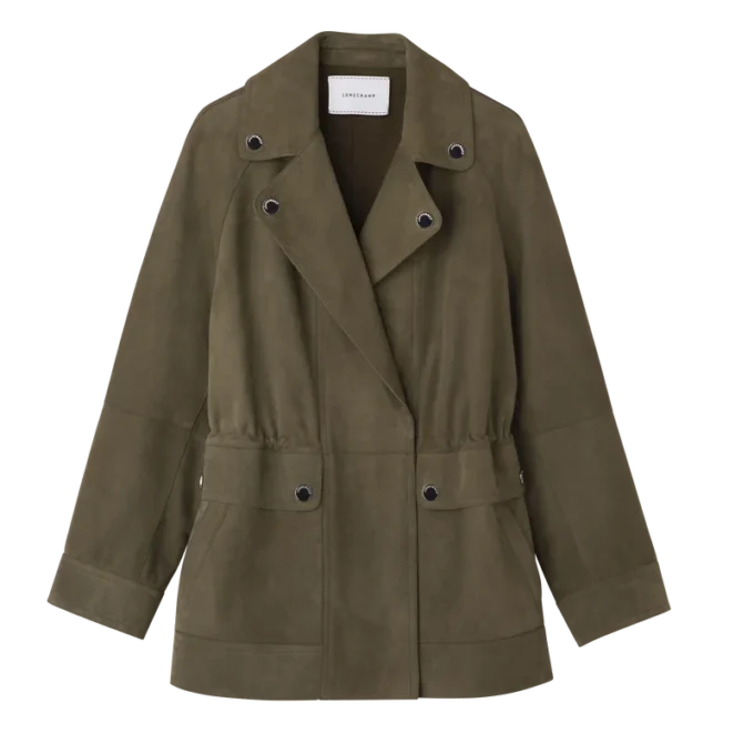 Kaki – Veste safari en cuir Kaki – Veste safari en cuir