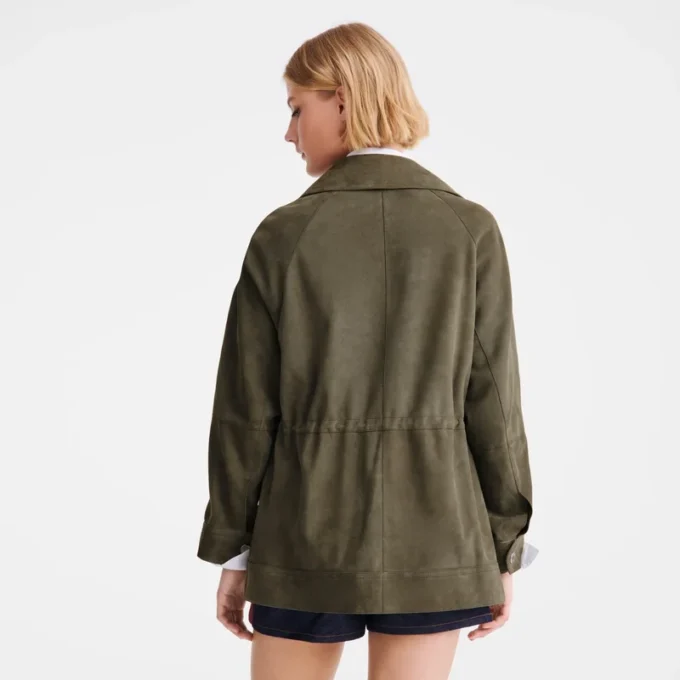 Kaki – Veste safari en cuir Kaki – Veste safari en cuir