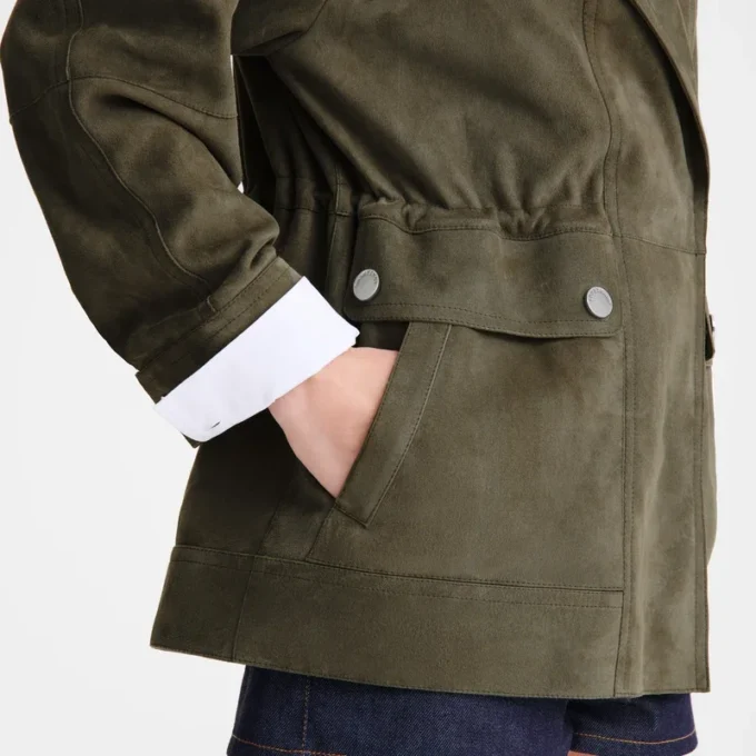 Kaki – Veste safari en cuir Kaki – Veste safari en cuir