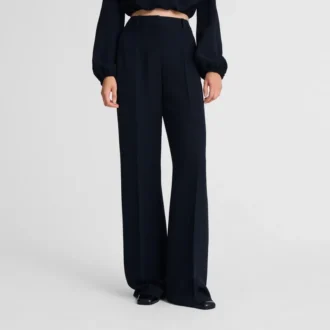 Noir – Pantalon en crêpe