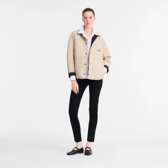 Noir/Papier – Blouson matelassé en taffetas technique Noir/Papier – Blouson matelassé en taffetas technique