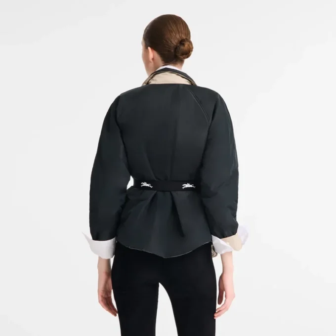 Noir/Papier – Blouson matelassé en taffetas technique Noir/Papier – Blouson matelassé en taffetas technique