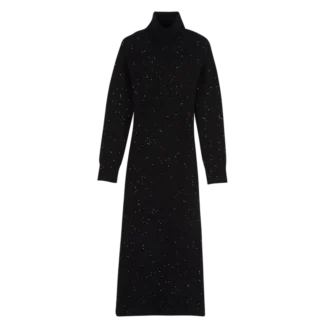 Noir – Robe longue en maille