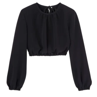 Noir – Top en crêpe Noir – Top en crêpe