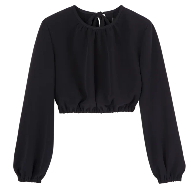 Noir – Top en crêpe Noir – Top en crêpe