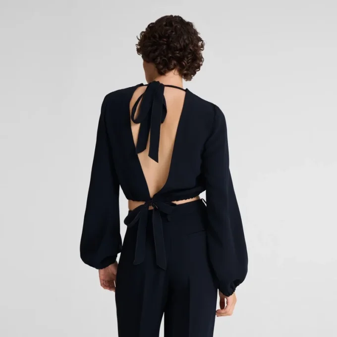 Noir – Top en crêpe Noir – Top en crêpe