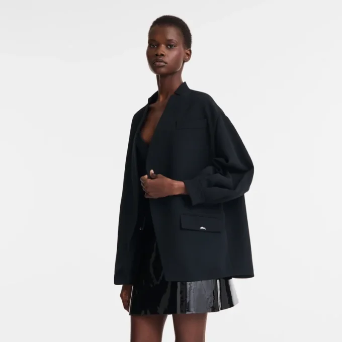 Noir – Veste en crêpe Noir – Veste en crêpe