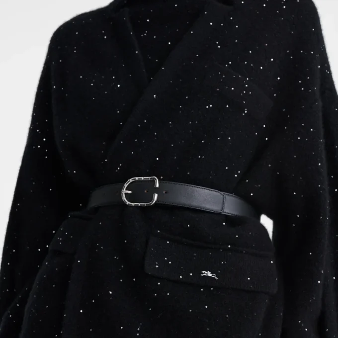 Noir – Veste kimono en maille