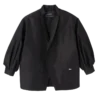 Noir – Veste kimono en taffetas technique