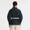 Noir – Veste kimono en taffetas technique