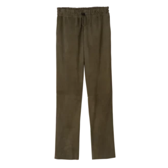 Pantalon droit en cuir