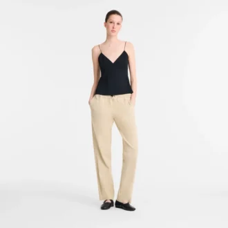 Pantalon droit en cuir