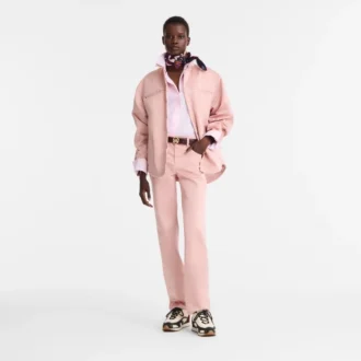 Pantalon en satin Techno rose thé